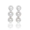 Suzy Levian Sterling Silver Sapphire & Diamond Accent Circle Dangle Earrings In Metallic