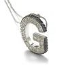 Suzy Levian Sterling Silver Sapphire & Diamond Accent Letter Pendant In Silver