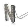 Suzy Levian Sterling Silver Sapphire & Diamond Accent Letter Pendant In Silver