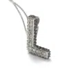 Suzy Levian Sterling Silver Sapphire & Diamond Accent Letter Pendant In Silver