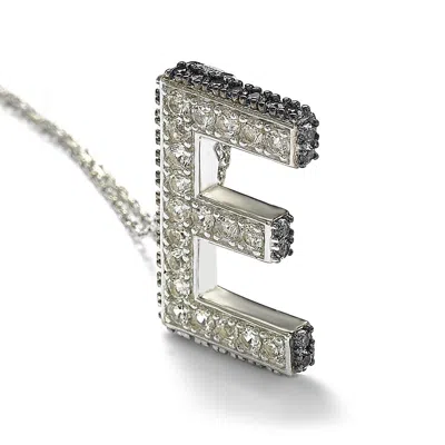 Suzy Levian Sterling Silver Sapphire & Diamond Accent Letter Pendant In Blue