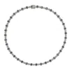 Suzy Levian Sterling Silver Sapphire And Diamond Accent Tennis Necklace In Black