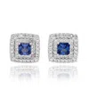 Suzy Levian Silver 0.02 Ct. Tw. Diamond & Gemstone Stud Earrings In Metallic
