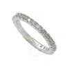 Suzy Levian Sterling Silver Thin White Cubic Zirconia Eternity Band In White