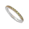 Suzy Levian Sterling Silver Thin Yellow Cubic Zirconia Eternity Band In Gold