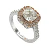 Suzy Levian Sterling Silver White & Pink Cubic Zirconia Engagement Ring In Silver