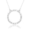 Suzy Levian Sterling Silver White Cubic Zirconia Alternating Circle Eternity Necklace In Metallic