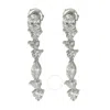 Suzy Levian Sterling Silver White Cubic Zirconia Cluster Dangle Earrings In White