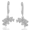 Suzy Levian Sterling Silver White Cubic Zirconia Cluster Flower Earrings In Silver