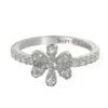 Suzy Levian Sterling Silver White Cubic Zirconia Flower Ring In Silver