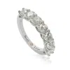 Suzy Levian Sterling Silver White Cubic Zirconia Half Eternity Band In Silver