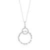 Suzy Levian Sterling Silver White Cubic Zirconia Interlocking Circle Pendant Necklace In Metallic