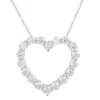 Suzy Levian Sterling Silver White Cubic Zirconia Large Heart Pendant In Silver