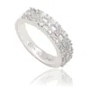 Suzy Levian Sterling Silver White Cubic Zirconia Ring In Silver