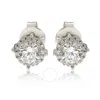 Suzy Levian Sterling Silver White Cubic Zirconia Round Stud Earrings