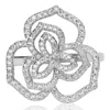 Suzy Levian Sterling Silver White Cubic Zirconia Wild Flower Ring In Silver