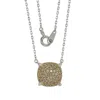 Suzy Levian Sterling Silver Yellow & Diamond Accent Pave Cluster Necklace In Yellow
