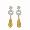 Suzy Levian Sterling Silver Yellow Sapphire And Diamond Accent Tear Drop Dangle Earrings