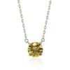 Suzy Levian Sterling Silver Sapphire Solitaire Pendant Necklace In Gold