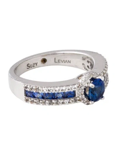 Pre-owned Suzy Levian Synthetic Sapphire Cocktail Ring In Multi