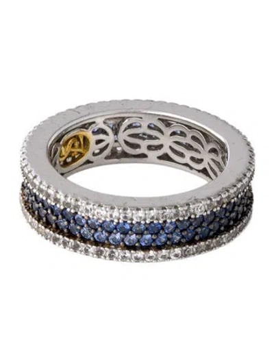 Pre-owned Suzy Levian Synthetic Sapphire Eternity Band In Multi