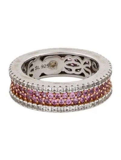 Pre-owned Suzy Levian Synthetic Sapphire Eternity Band In Multi