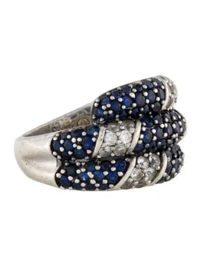 Pre-owned Suzy Levian Synthetic Sapphire Swirling Ring In Multi