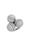 Suzy Levian Triple Threat Cubic Zirconia Ring In Silver