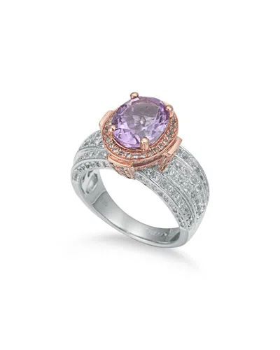 Suzy Levian Two-tone Silver 4.90 Ct. Tw. Gemstone Statement Ring