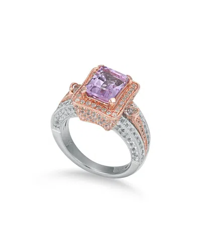 Suzy Levian Two-tone Silver 5.20 Ct. Tw. Gemstone Statement Ring