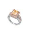 Suzy Levian Two-tone Silver 5.50 Ct. Tw. Citrine & White Topaz Ring