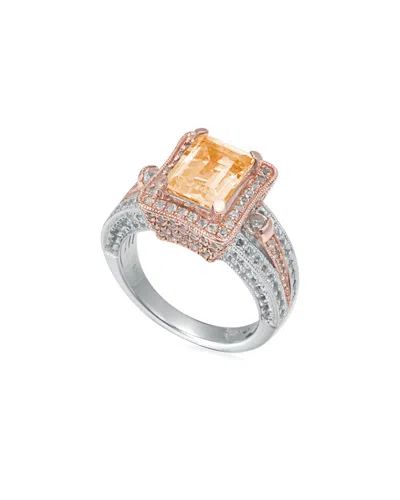 SUZY LEVIAN SUZY LEVIAN TWO-TONE SILVER 5.50 CT. TW. CITRINE & WHITE TOPAZ RING