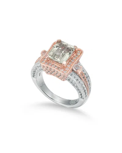 SUZY LEVIAN SUZY LEVIAN TWO-TONE SILVER 5.50 CT. TW. GEMSTONE STATEMENT RING