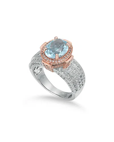 Suzy Levian Two-tone Silver 5.56 Ct. Tw. Gemstone Statement Ring