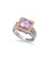 Suzy Levian Two-tone Silver 5.57 Ct. Tw. Gemstone Statement Ring In Silver