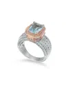 Suzy Levian Two-tone Silver 5.83 Ct. Tw. Gemstone Statement Ring