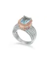 Suzy Levian Two-tone Silver 5.83 Ct. Tw. Gemstone Statement Ring In Silver