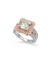 Suzy Levian Two-tone Silver 5.88 Ct. Tw. Gemstone Statement Ring