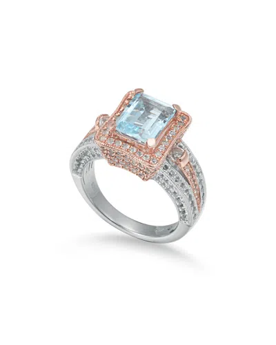 Suzy Levian Two-tone Silver 6.15 Ct. Tw. Gemstone Statement Ring
