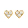 Suzy Levian White 14k White Gold 3/10 Diamond Heart Earrings In Gold