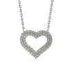 Suzy Levian White Cubic Zirconia Sterling Silver Heart Pendant In White