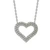 Suzy Levian White Cubic Zirconia Sterling Silver Heart Pendant In Silver