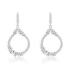 Suzy Levian White Cubic Zirconia Sterling Silver Open Pear Shape Drop Earrings In Metallic