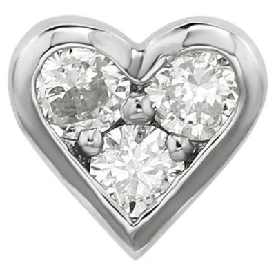 Pre-owned Suzy Levian White Gold 0.16 Cttw Diamond Clover Stud Earring