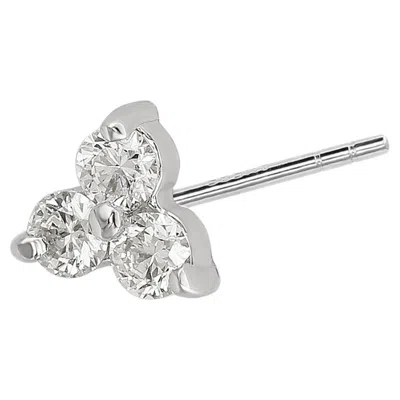 Pre-owned Suzy Levian White Gold 14k 0.10 Ct. Tw. Diamond Cluster Stud
