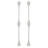 Suzy Levian White Gold 2/5 Cttw Diamond Station Dangle Earrings In White
