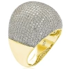 Suzy Levian White Sterling Silver Cubic Zirconia Pave Ring In Gold