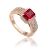 Suzy Levian White Sterling Silver Emerald-cut White Cubic Zirconia Halo Ring In Gold