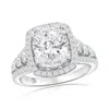 Suzy Levian White Sterling Silver White Cubic Zirconia Engagement Ring In Metallic