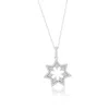 Suzy Levian White Sterling Silver White Cubic Zirconia Starburst Drop Pendant In Metallic